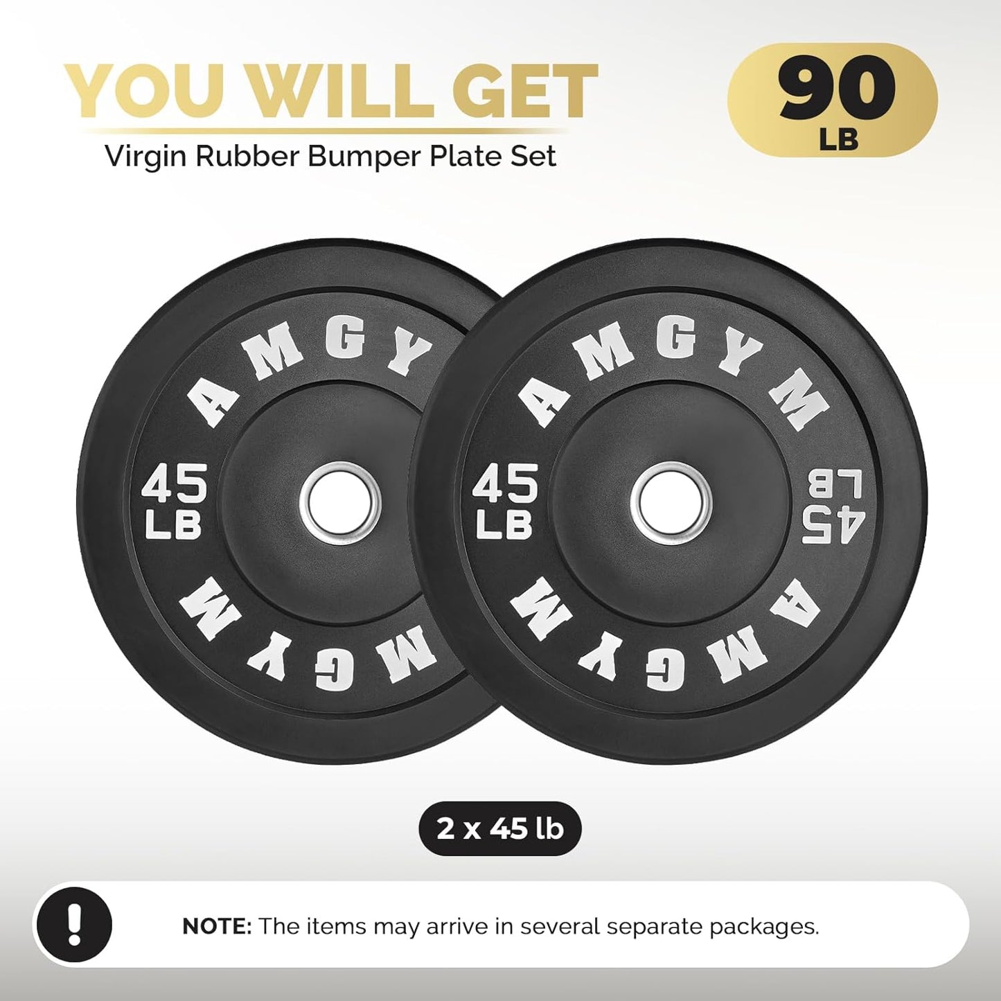 2 Inch Bumper Plates, 10-650Lbs, Barbell Rubber Olympic Weight Plates Set for Home Gym, Strength Training & Weight Lifting, Multiple Options Colors